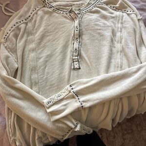 We The Free Ivory Knit Henley free people